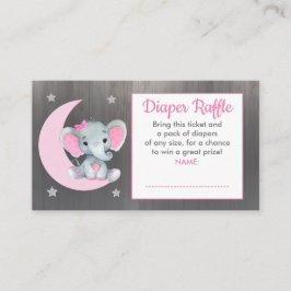 Tarjeta De Recepción Bebe Elephant Diaper raffance ticket Moon Star Pin