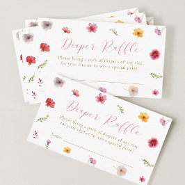 Tarjeta De Recepción Bebé en Bloom Baby Shower Diaper Raffle
