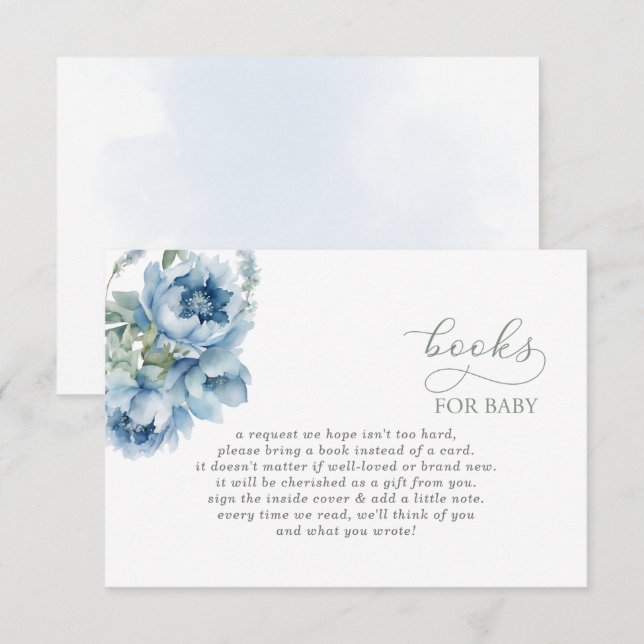 Tarjeta De Recepción Bebé en Bloom Blue Boy solicitud de libro de Baby  (Anverso / Reverso)
