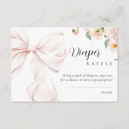 Tarjeta De Recepción Bebé en Bloom Bow Baby Shower Diaper Raffle