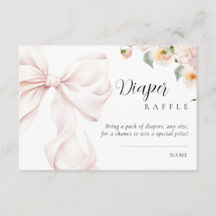 Tarjeta De Recepción Bebé en Bloom Bow Baby Shower Diaper Raffle