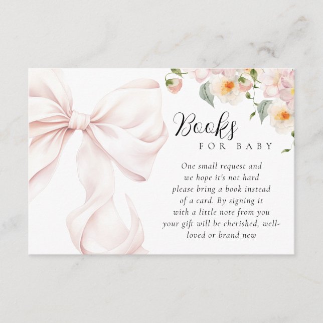 Tarjeta De Recepción Bebé en Bloom construye libros de Baby Shower para (Anverso)
