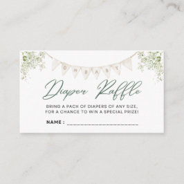 Tarjeta De Recepción Bebé en Bloom - Diaper Raffle - Verde