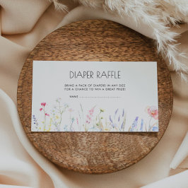 Tarjeta De Recepción Bebé en Bloom Elegant Wildflowers Diaper Raffle