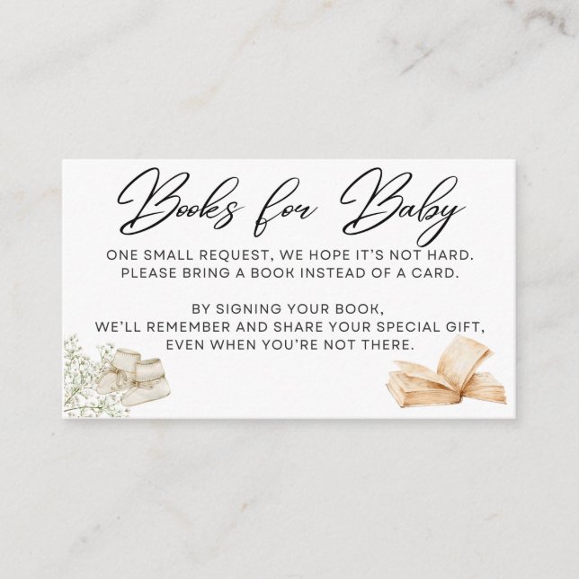 Tarjeta De Recepción Bebé en Bloom - Libros para Bebé - Negro (Anverso)