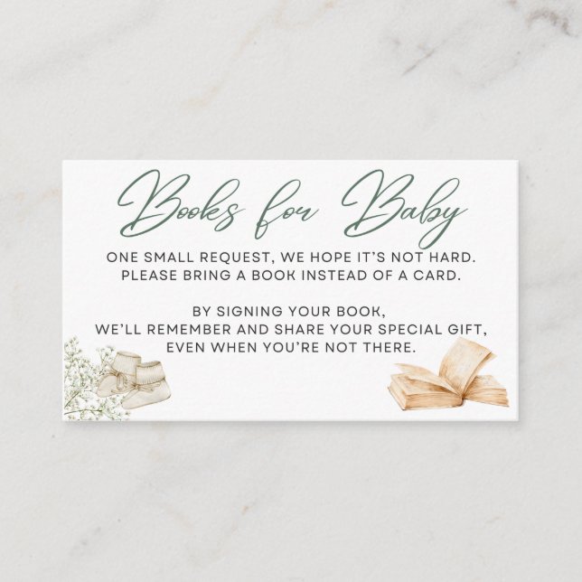 Tarjeta De Recepción Bebé en Bloom - Libros para Bebé - Verde (Anverso)