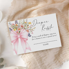 Tarjeta De Recepción Bebé en Bloom Wildflower Diaper Raffle