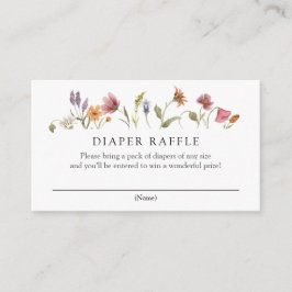 Tarjeta De Recepción Bebé en Bloom Wildflower Diaper Raffle