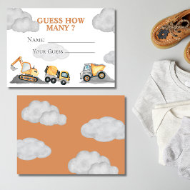 Tarjeta De Recepción bebé en construcción Adivina cuántas cartas de jue