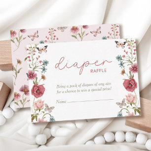 Tarjeta De Recepción Bebé en el Baby Shower de pañales rosados de Bloom