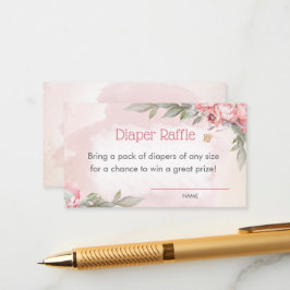 Tarjeta De Recepción Bebé en el Chica rosado de sangre Baby Shower Diap