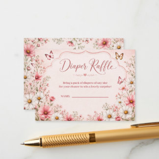Tarjeta De Recepción Bebé en Flor Baby Shower de Flores Silvestres