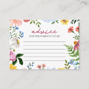 Tarjeta De Recepción Bebé en flor Consejos para padres Baby Shower