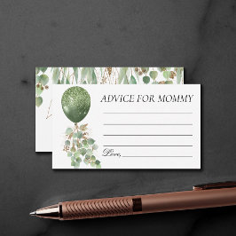 Tarjeta De Recepción Bebé en flor | Eucalyptus Balloon Mommy Advance