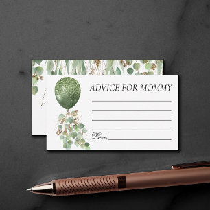 Tarjeta De Recepción Bebé en flor Eucalyptus Balloon Mommy Advance