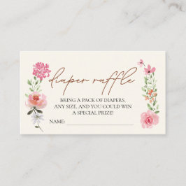 Tarjeta De Recepción Bebé en flor Flor Bebé ducha rifa de pañales