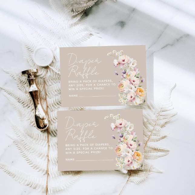 Tarjeta De Recepción Bebé en flor silvestre de sangre Baby Shower Diape (Subido por el creador)