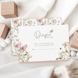 Tarjeta De Recepción Bebé en la Baby Shower Chica de pañales de Bloom