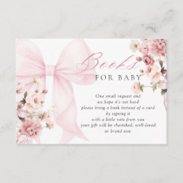 Tarjeta De Recepción Bebé en los libros de Baby Shower de Bow Rosado pa