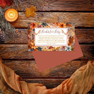 Tarjeta De Recepción Bebé en los libros de duchas florales de otoño par