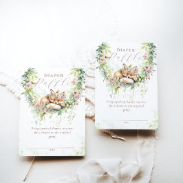 Tarjeta De Recepción Bebé en pañales de Baby Shower florecientes de Woo