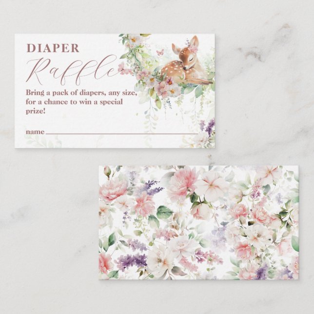 Tarjeta De Recepción Bebé en sangre Woodland Flor Baby Shower (Anverso / Reverso)