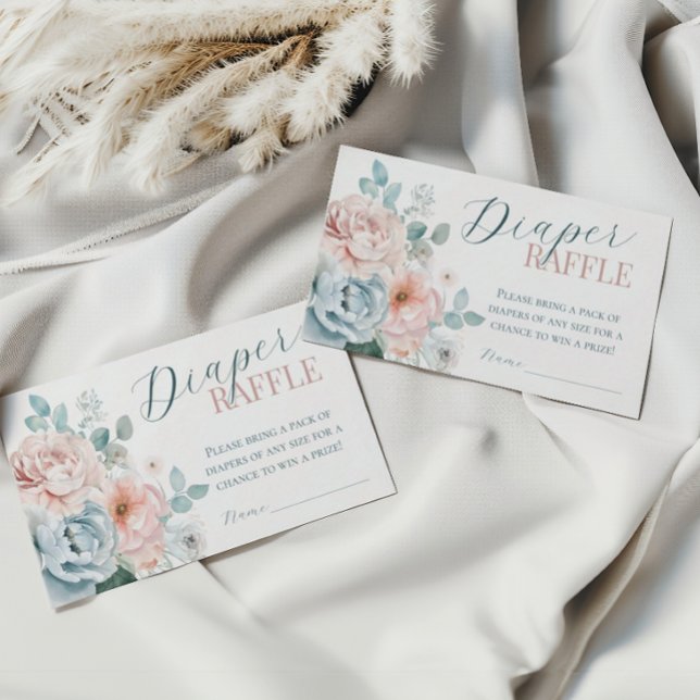 Tarjeta De Recepción Bebé en una rifa de pañales Baby Shower azul turbu (Subido por el creador)