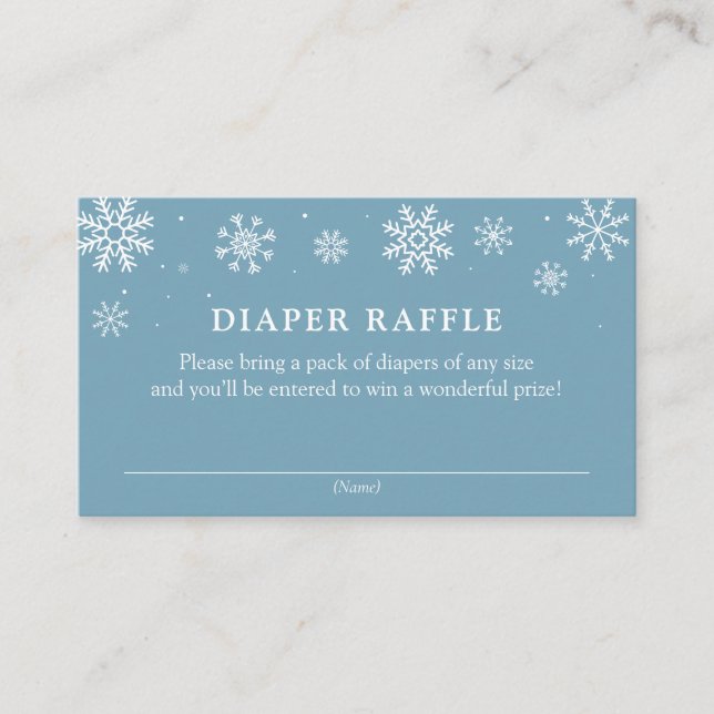 Tarjeta De Recepción Bebé, está frío fuera de la ducha Diaper Raffle Ti (Anverso)