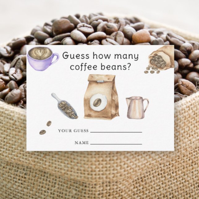 Tarjeta De Recepción Bebé está preparando café taza Cuántas granos de c (Subido por el creador)