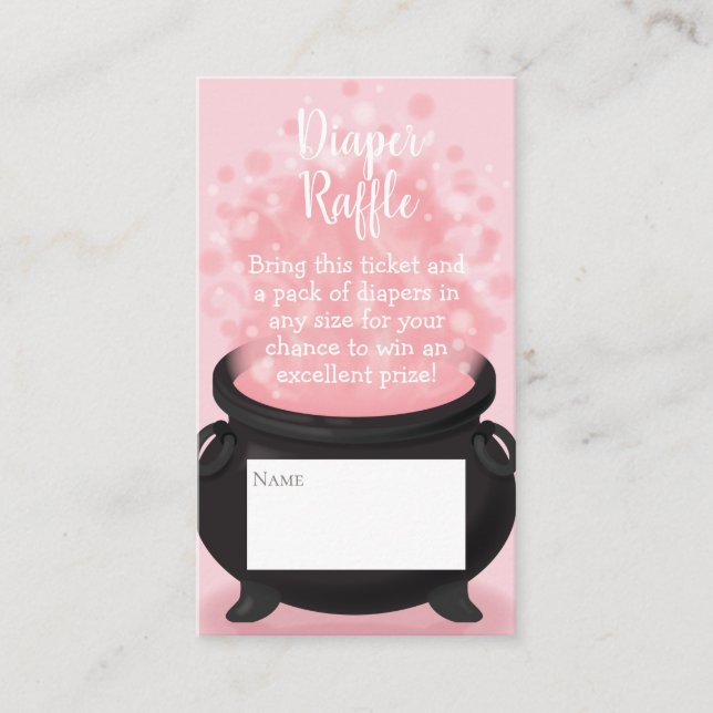 Tarjeta De Recepción Bebé está preparando ducha de brujas Chica rosa gó (Anverso)