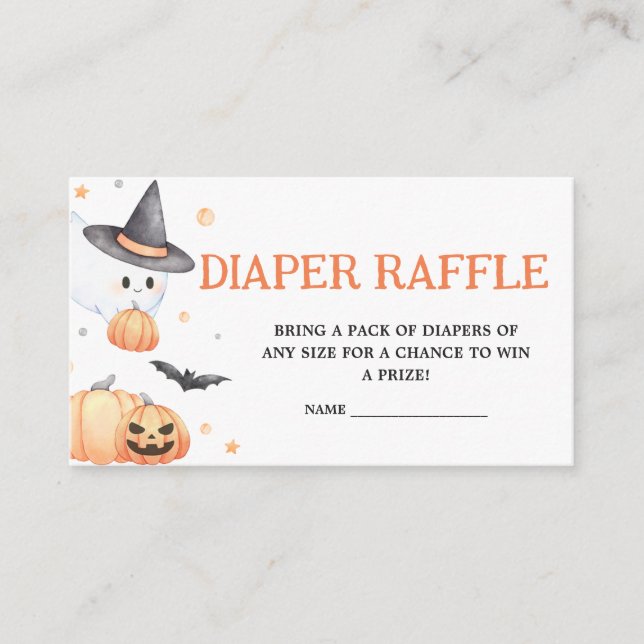 Tarjeta De Recepción Bebé está preparando Naranja Diaper Raffle de Hall (Anverso)