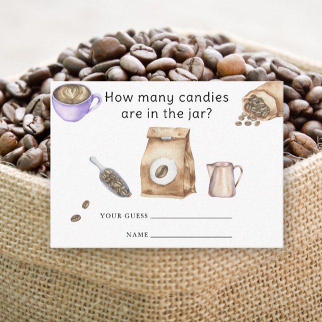 Tarjeta De Recepción Bebé está preparando taza de café Cuántos caramelo (Subido por el creador)