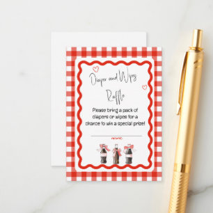Tarjeta De Recepción Bebé Gingha Rojo Soda Listo para POP Pañal o Toall