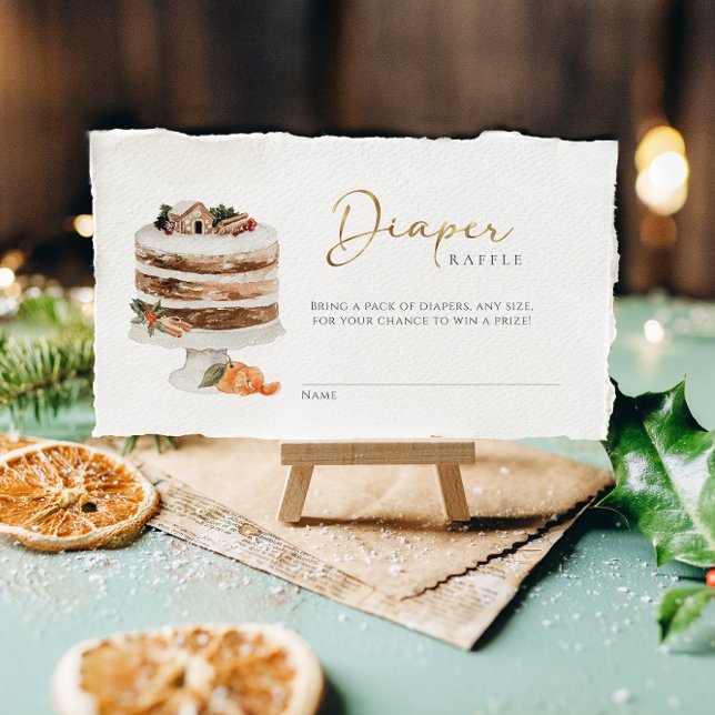 Tarjeta De Recepción Bebé, hace frío afuera de Navidades Diaper Raffle (Subido por el creador)