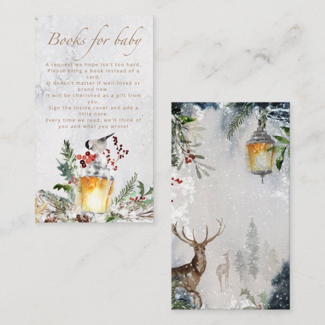 Tarjeta De Recepción Bebé, hace frío fuera de los libros de la ducha pa (Anverso / Reverso)