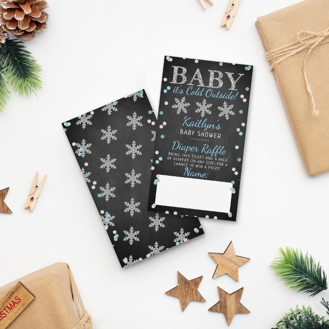 Tarjeta De Recepción Bebé, hace frío fuera del Baby Shower de invierno  (Subido por el creador)