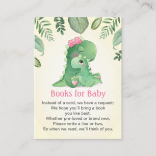 Tarjeta De Recepción Bebé mami Chica rosa Dinosaurios Fiestas libros pa