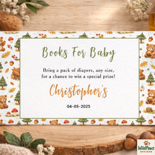 Tarjeta De Recepción Bebé Oso Bosque Acuarela Baby Shower