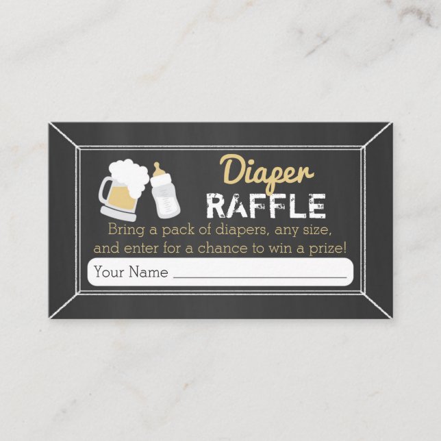 Tarjeta De Recepción Bebé prepara boletos de Baby Shower Diaper Raffle (Anverso)
