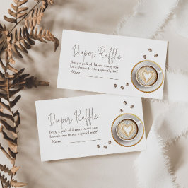 Tarjeta De Recepción Bebé prepara café Baby Shower Diaper Raffle