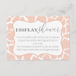 Tarjeta De Recepción Bebé Rosa - Chica Girafa - Ducha de exposición