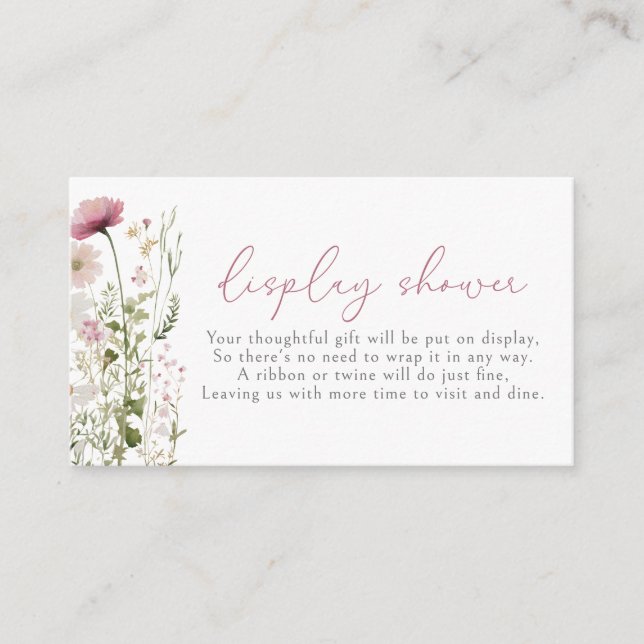 Tarjeta De Recepción Bebé Rosa En Flor Silvestre En Bloom (Anverso)