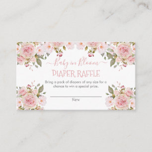 Tarjeta De Recepción Bebé rosa en gabinete de pañales florales en flor