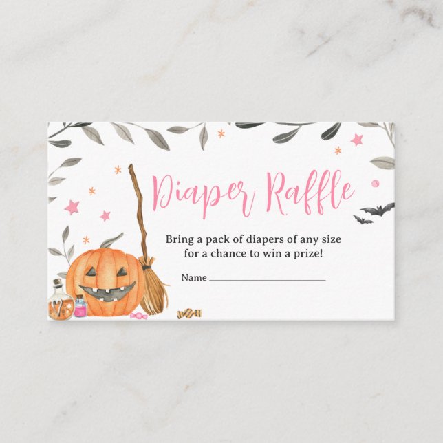 Tarjeta De Recepción Bebé rosa está preparando un pañal de Halloween (Anverso)