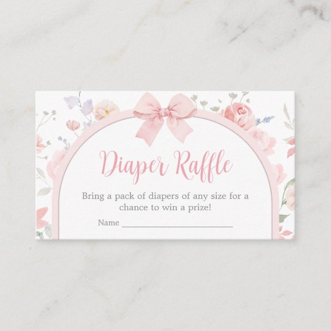 Tarjeta De Recepción Bebé rosa floral en barro de pañal de sangre (Anverso)