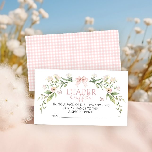 Tarjeta De Recepción Bebé rosado en flor Baby Shower Diaper Raffle (Subido por el creador)