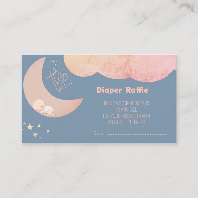 Tarjeta De Recepción Bebé soñado sobre el pañal de la luna (Anverso)