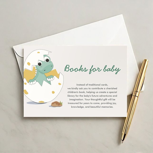 Tarjeta De Recepción Bebé verde dulce solicitud de libro de dino Insert (Subido por el creador)