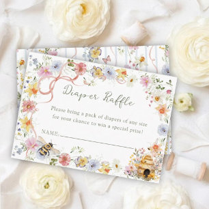 Tarjeta De Recepción Bebé Vintage Mommy to Bee Baby Shower Rifa de Paña