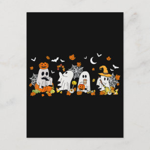 Tarjeta De Recepción Beber café dulce fantasma Halloween Fall Ghost Bo